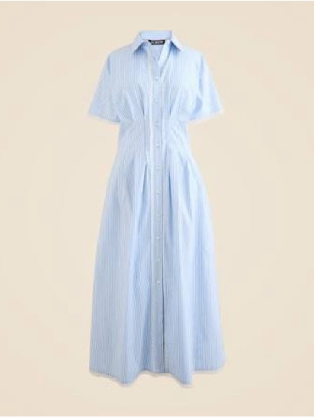 J. Crew Wren Lace Trim Shirt Dress Striped Button-Front Midi - Picture 4 of 7